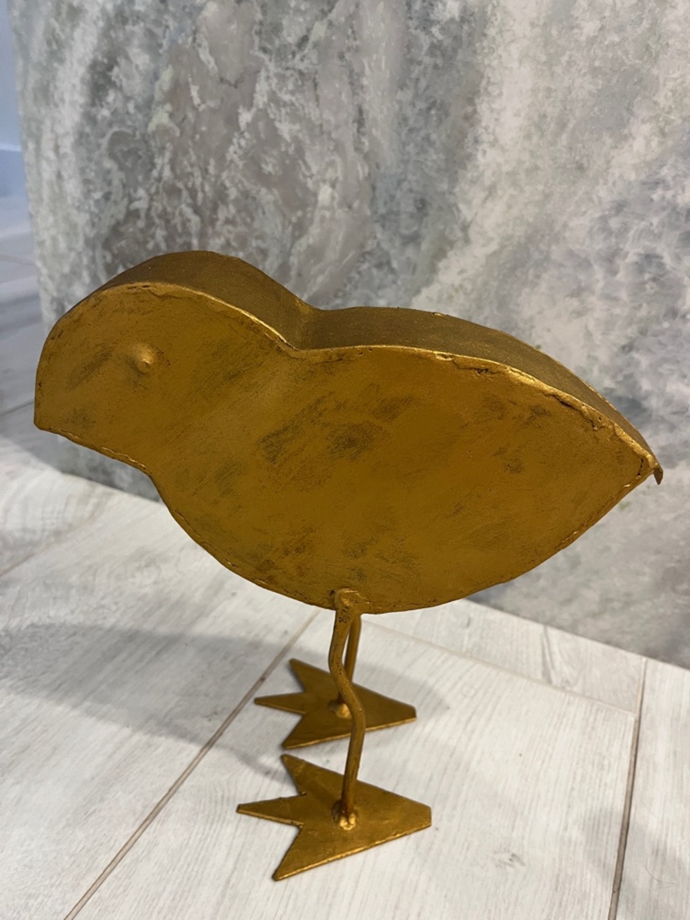 Gold Metal Bird Set - Trio of Decorative Gilded Sculptures - Picture 12 of 13